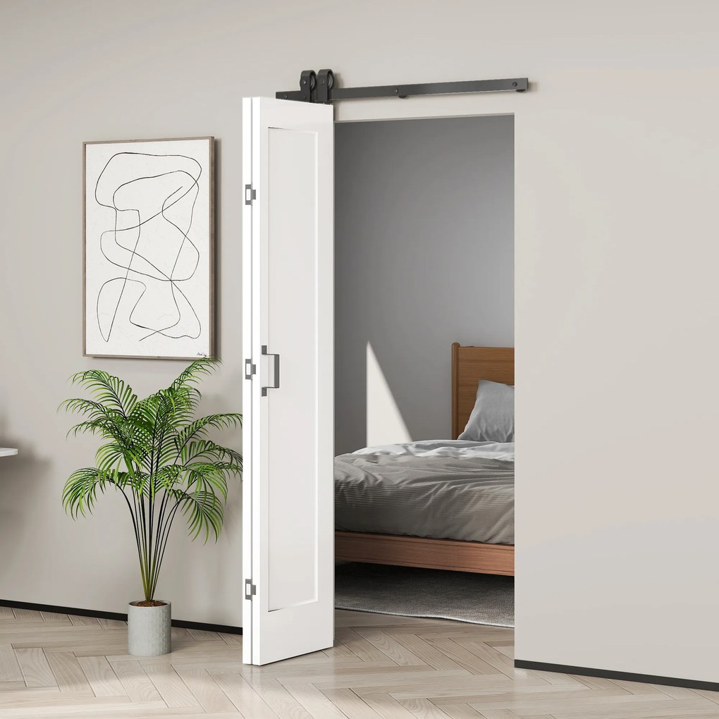 HOMCOM Ușă Pliabilă tip Carte cu Suprafață Vopsibilă 90x210 cm Alb | Aosom Romania