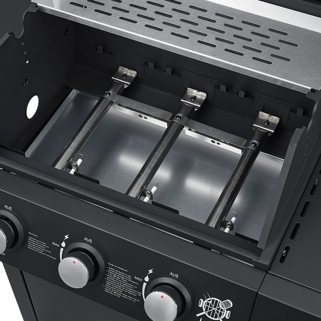 Jusky Gratar cu gaz Louisiana BBQ cu 3 arzatoare