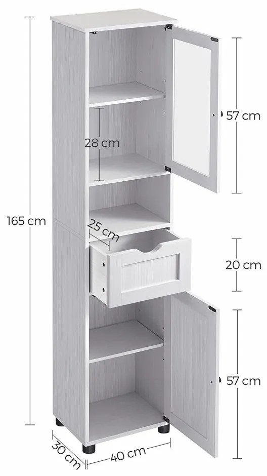 LOTUS14 - Dulap inalt alb, 40 cm - Mobilier Baie Lotus