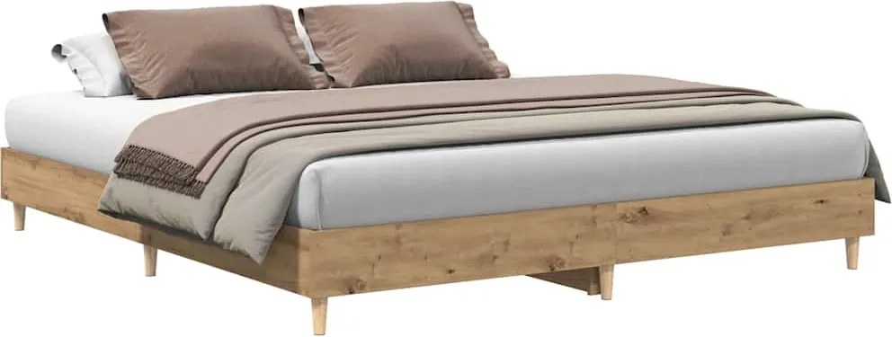 vidaXL Cadru pat fără saltea Stejar Artisan 180x200cm Lemn prelucrat