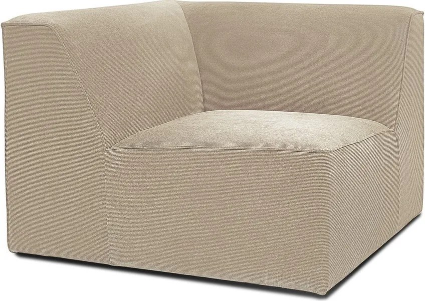 Modul pentru canapea bej din catifea reiată Sting - Scandic