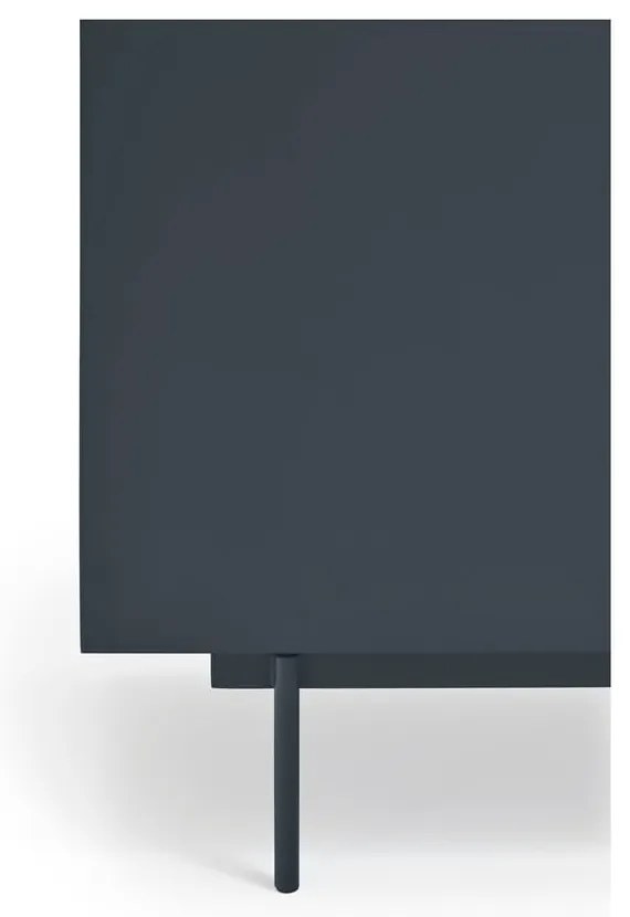 Comodă gri antracit-natural joasă cu aspect de lemn de stejar 180x78 cm Otto – Teulat