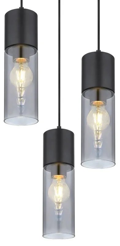 Lustra cu 3 pendule design modern ANNIKA negru