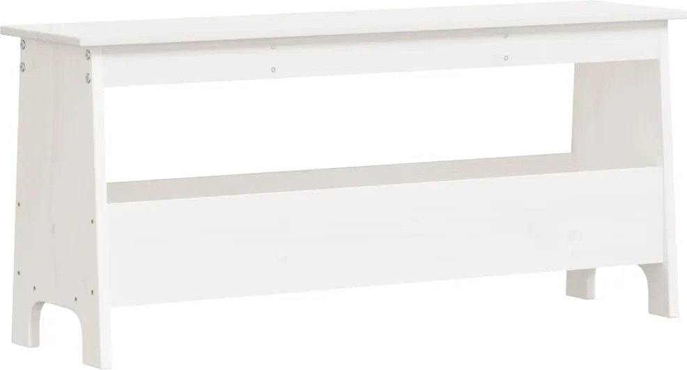 vidaXL Bancă de hol, albă, 100x28x45 cm, lemn masiv de pin