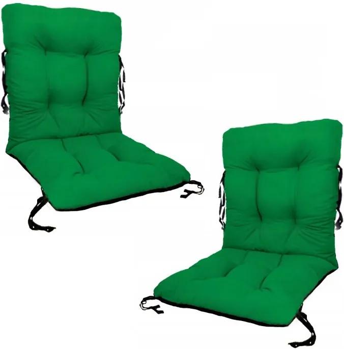 Set 2 Perne sezut/spatar pentru scaun de gradina sau balansoar, 50x50x55 cm, culoare verde