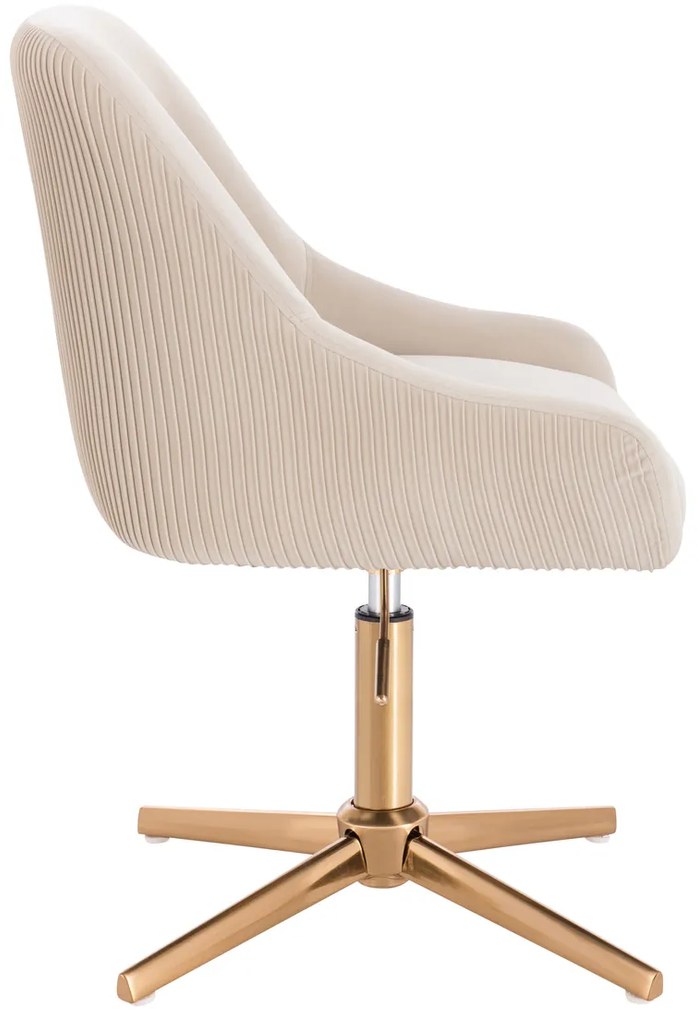 HR920CROSS Scaun Crem din Catifea cu Bază Aurie