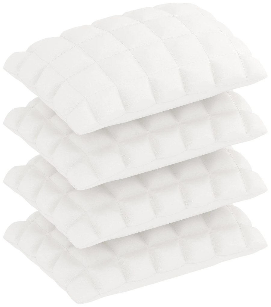 Set 4 perne Luna Silver, fibra siliconata, bumbac, 50 x 70 cm