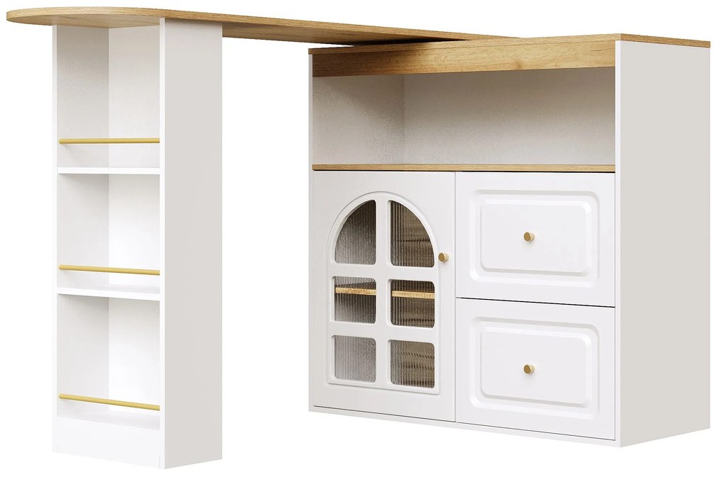 Dulap sideboard rotativ 360°, Alb | Aosom Romania