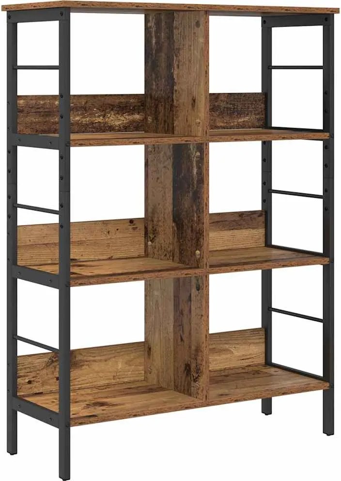 vidaXL Raft pentru cărți Lemn Vechi 82 x 32 x 112 cm Lemn compozit