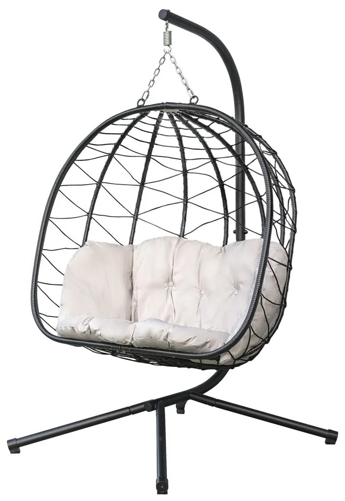 Happy Green Fotoliu suspendat din rattan Villa Big, 120 x 110 x 200 cm