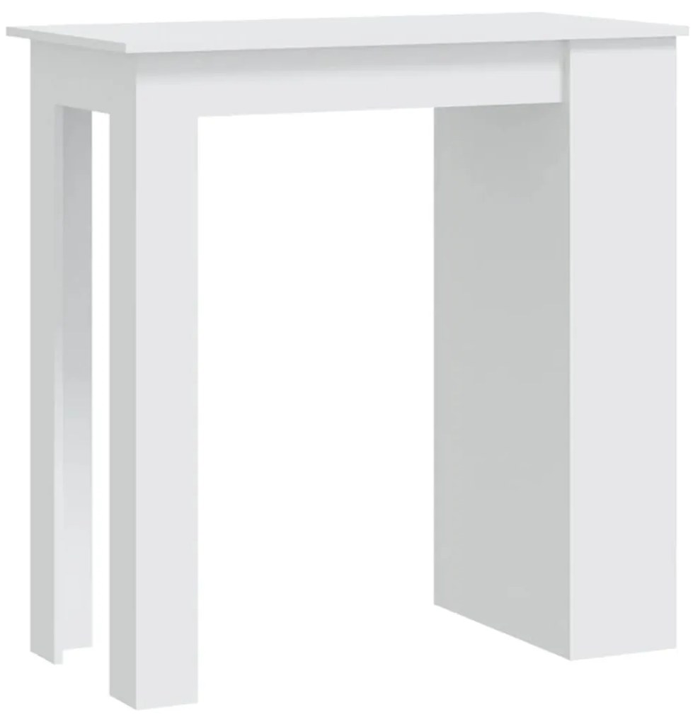 809467 vidaXL Masă de bar cu raft de depozitare, alb, 102x50x103,5 cm, PAL