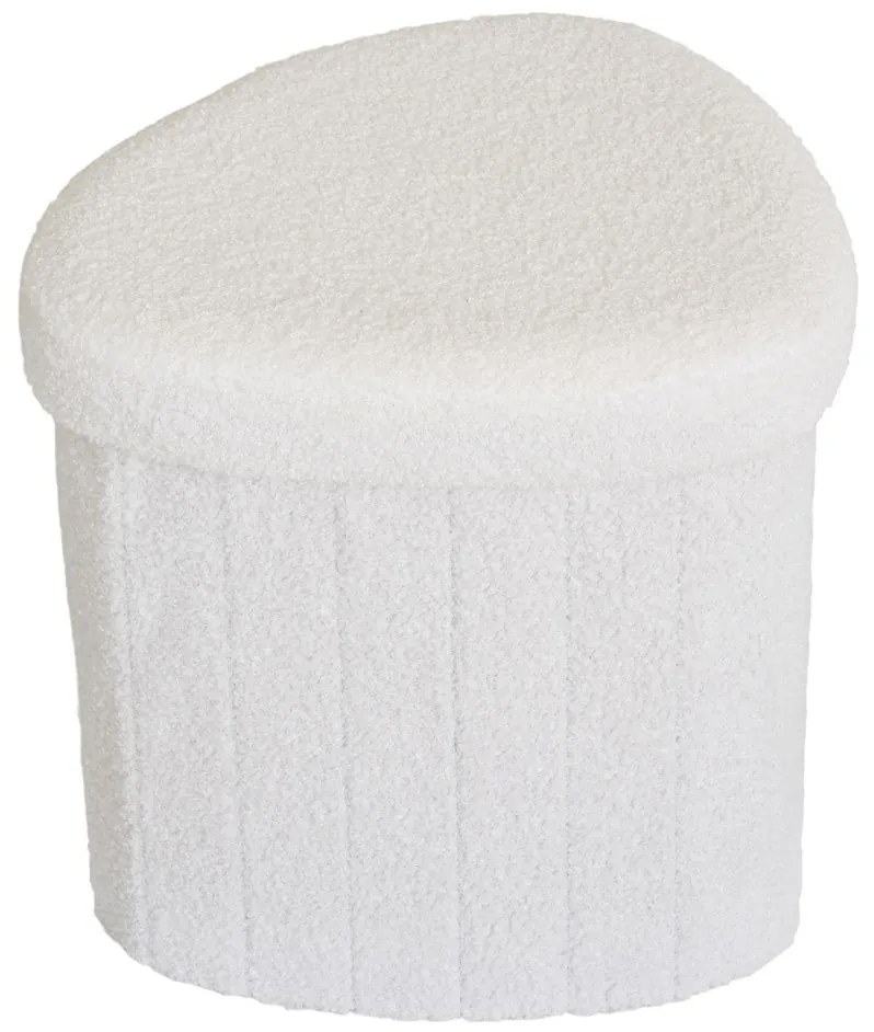 Medford puf, pluș, alb, 42,5x36,5 cm