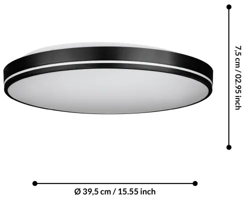 Plafonieră LED dimabilă Eglo 75706 LED/22W/230V 3000-6500K + telecomandă