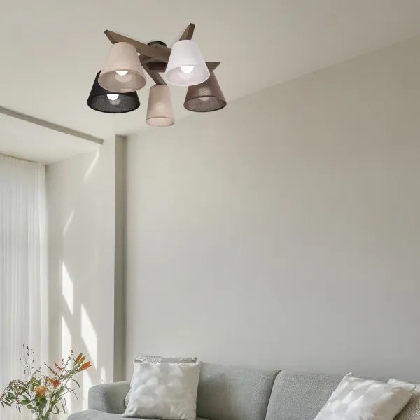 Lustră LED aplicată Brilagi ANTHONY 5xE14/40W/230V stejar nuc