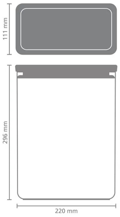 Cutie de depozitare Brabantia Tasty+ Stackable 1008877, 5,4 l, Sigiliu din silicon, Fara BPA, Gri închis