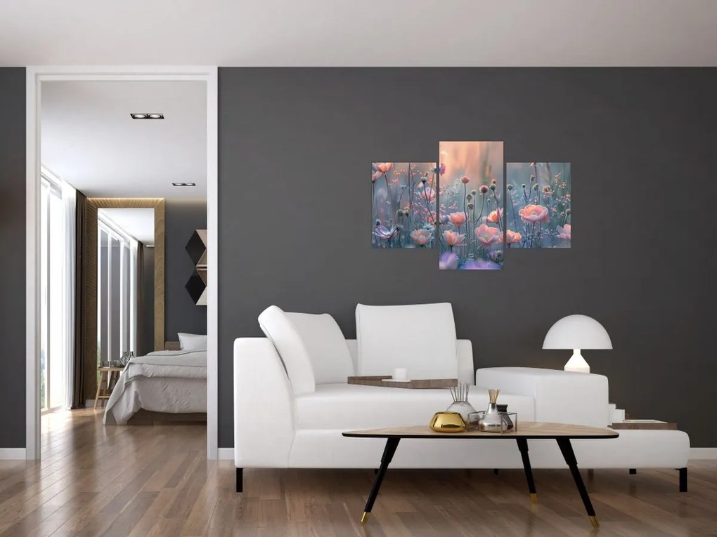 Tablou - Flori în culori pastelate (90x60 cm)