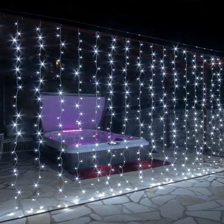Perdea luminoasă de Crăciun - 6x3 m, 600 LED, alb rece