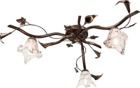 Lustră aplicată ROZETA 3xE14/40W/230V bronz