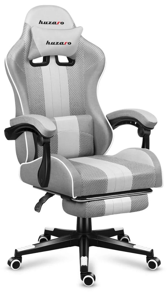 Fotoliu gaming Fusion 4.7 (alb + gri). 1087481
