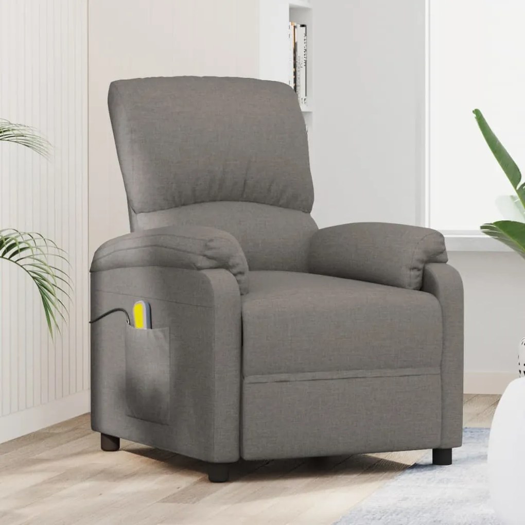 324087 vidaXL Scaun de masaj, taupe, țesătură