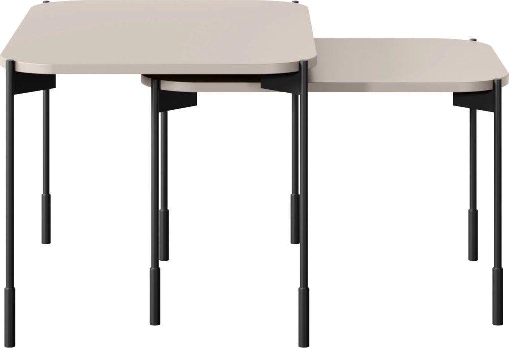 Măsuță de cafea dreptunghiulară Sonatia 70 cm cu picioare metalice - cașmir