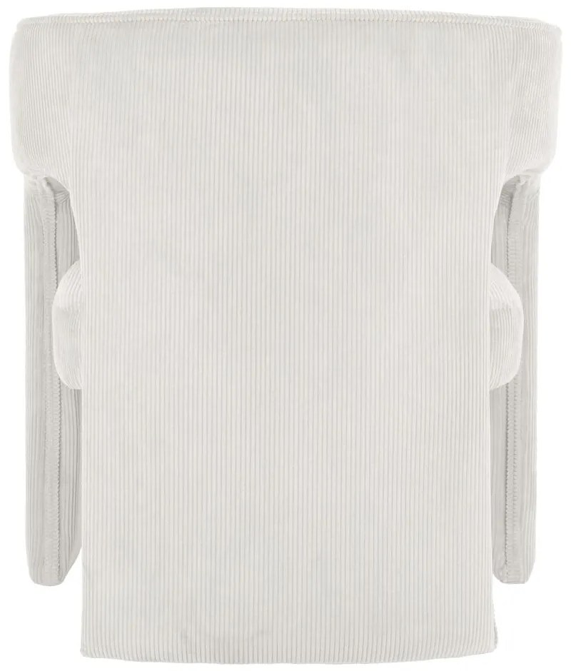 Fotoliu alb cu tapițerie din catifea reiată Vigor – Leitmotiv