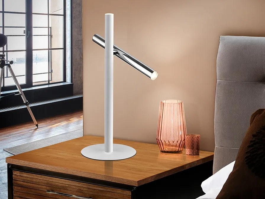 Lampa de masa LED design modern minimalist Varas alb/crom SV-373581