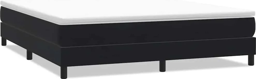 vidaXL Pat cu arcuri fără saltea negru 180x220 cm catifea