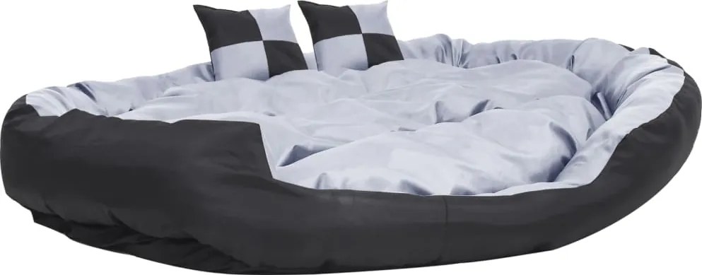 vidaXL Pernă reversibilă și lavabilă pt câini gri/negru,150x120x25 cm