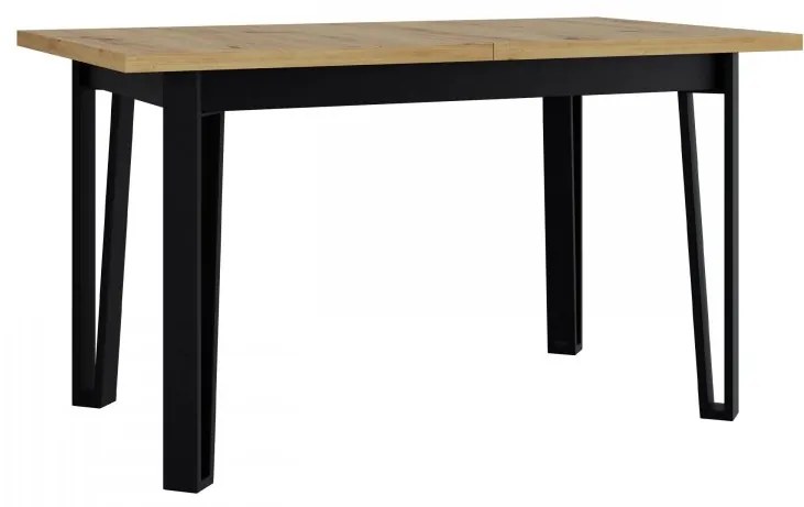 Masă sufragerie extensibilă Elarna 80 x 140 180 III (Stejar artisan + Negru) (pentru 4-8 persoane). 1105376