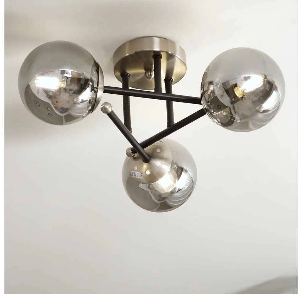 Brilagi - Lustră aplicată MALIVA 3xE14/15W/230V crom mat/sticlă fumurie