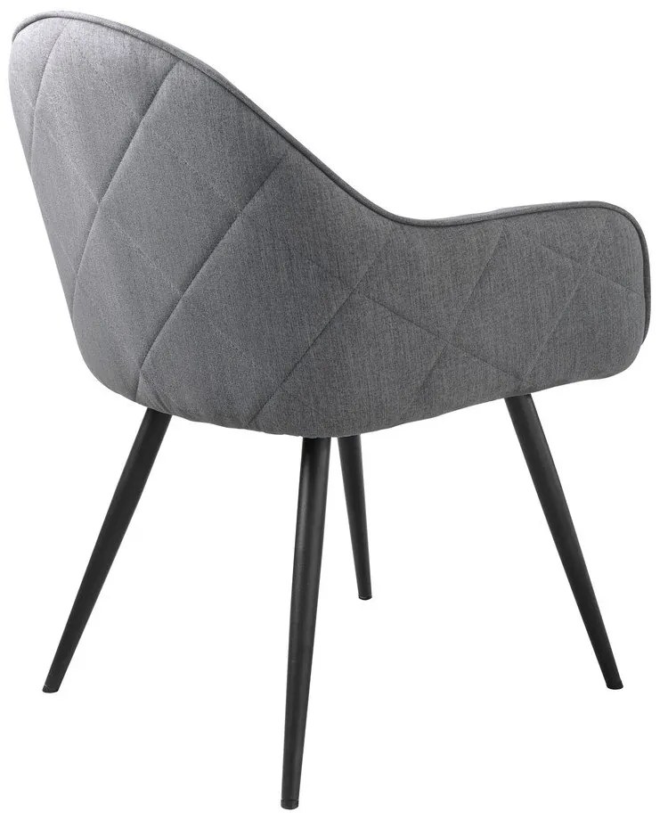 Scaun de sufragerie gri cu cotiere tapițat Minto – Unique Furniture