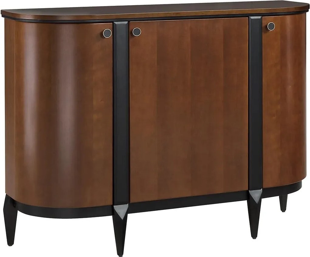 Comodă lemn masiv nuc Elegance I, 125,8 × 43 × 92,7 cm