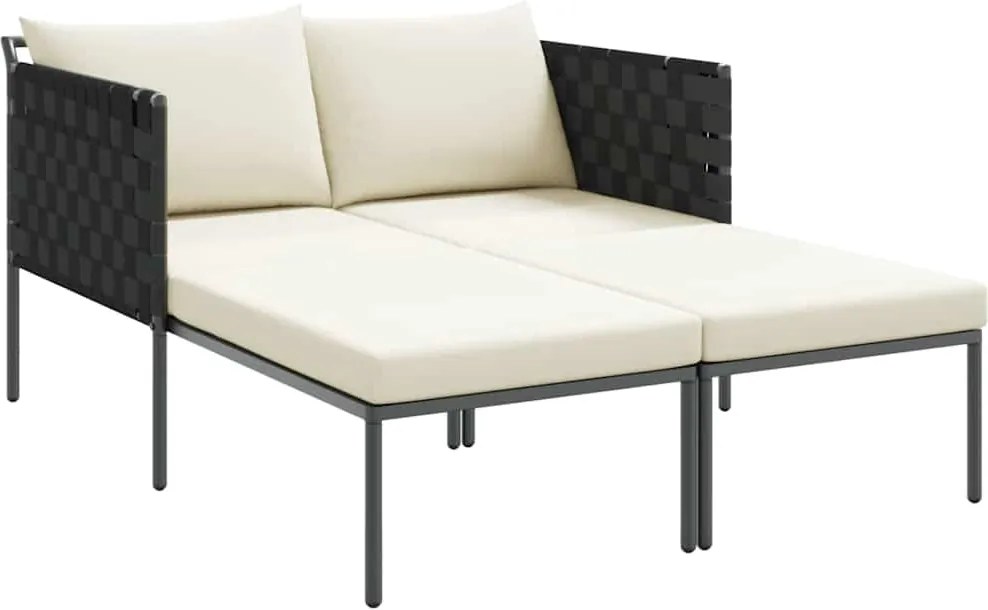 vidaXL Șezlong Antracit 153 x 115 x 69.5 cm Oțel vopsit electrostatic