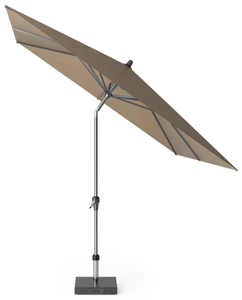 Set umbrela terasa / gradina Platinum Riva, 2.5x2.5 m, patrata, bej, suport granit Rome negru 40 kg inclus