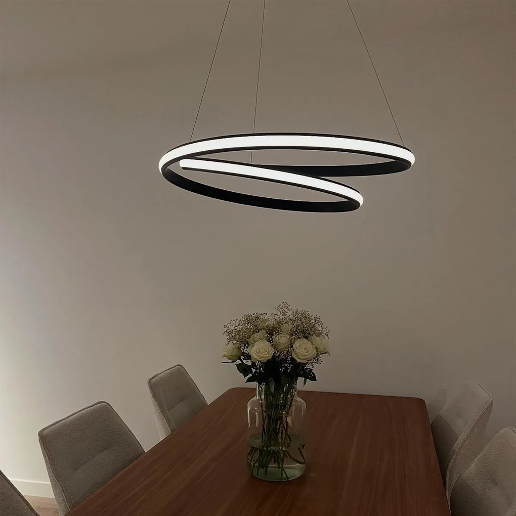 Lampă modernă suspendată neagră 74 cm inclusiv LED - Rowan