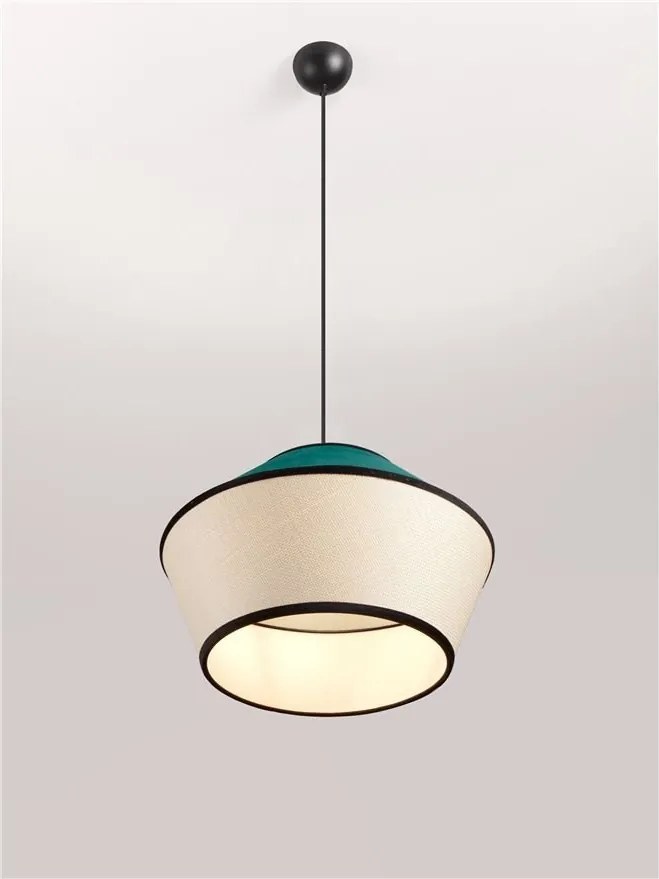 Lustra cu abajur stratifiat catifea Teal cu hartie naturala VELISS