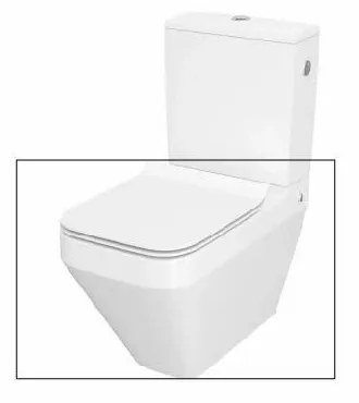 Set vas WC pe pardoseala Cersanit Crea back-to-wall cu capac slim softclose alb fara rezervor