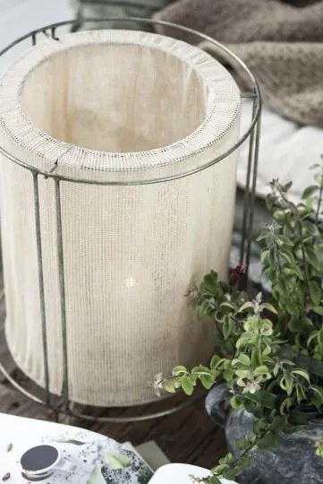 IB Laursen Lampa de lumanare cu laturi din material textil, marime S