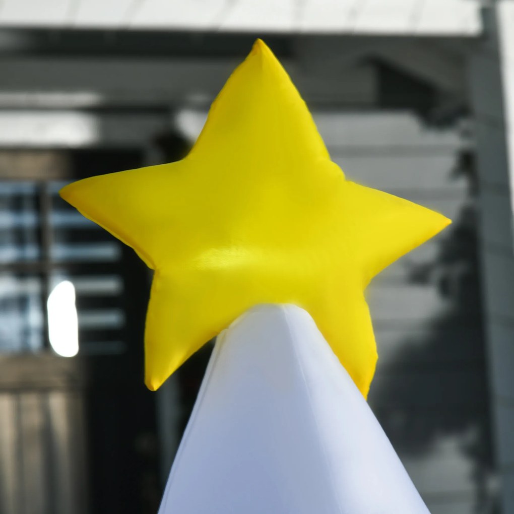 Brad Gonflabil cu Oameni de Zapada, Decor de Craciun cu Lumini LED, decoratiune exterior pentru sarbatori HOMCOM | Aosom Romania