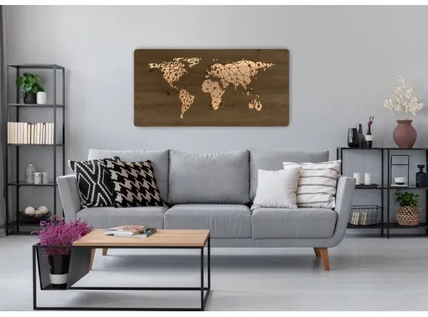 Aplică LED decorativă de perete Li-Go 4457/A/4 - LED/10W/5V 30000 mAh 120x60 cm stejar