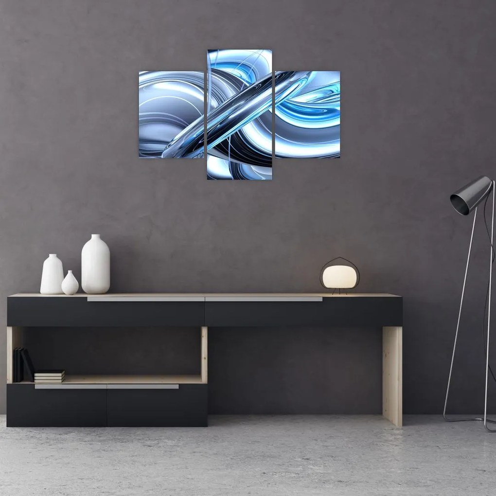 Tabloul cu abstracție albastră (90x60 cm)
