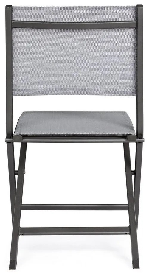 Scaun de grădină gri din metal Elin – Bizzotto