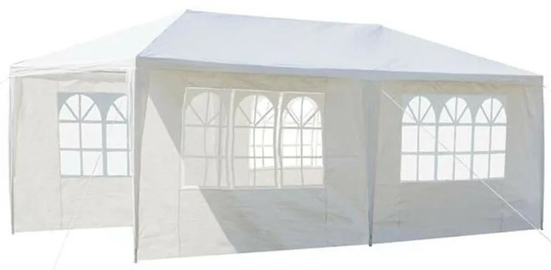 Pavilion de gradina 3 x 6 m cu ferestre,impermeabil,Alb