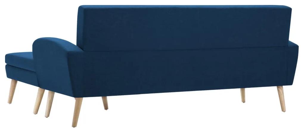 Canapea forma de L, albastru, 186x136x79 cm, tapiterie textila Albastru