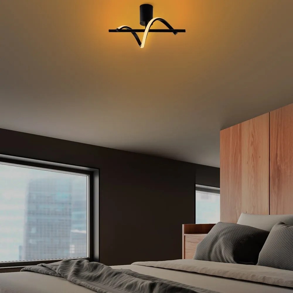 Plafonieră neagră LED 7x41 cm Likma – Opviq lights