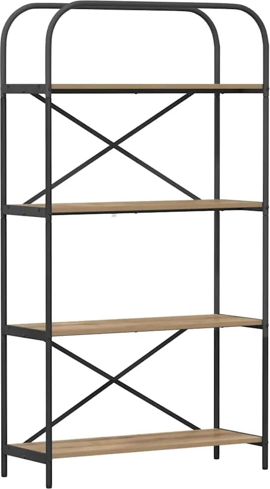 vidaXL Raft pentru cărți Stejar Artizanal 80 x 30 x 146 cm