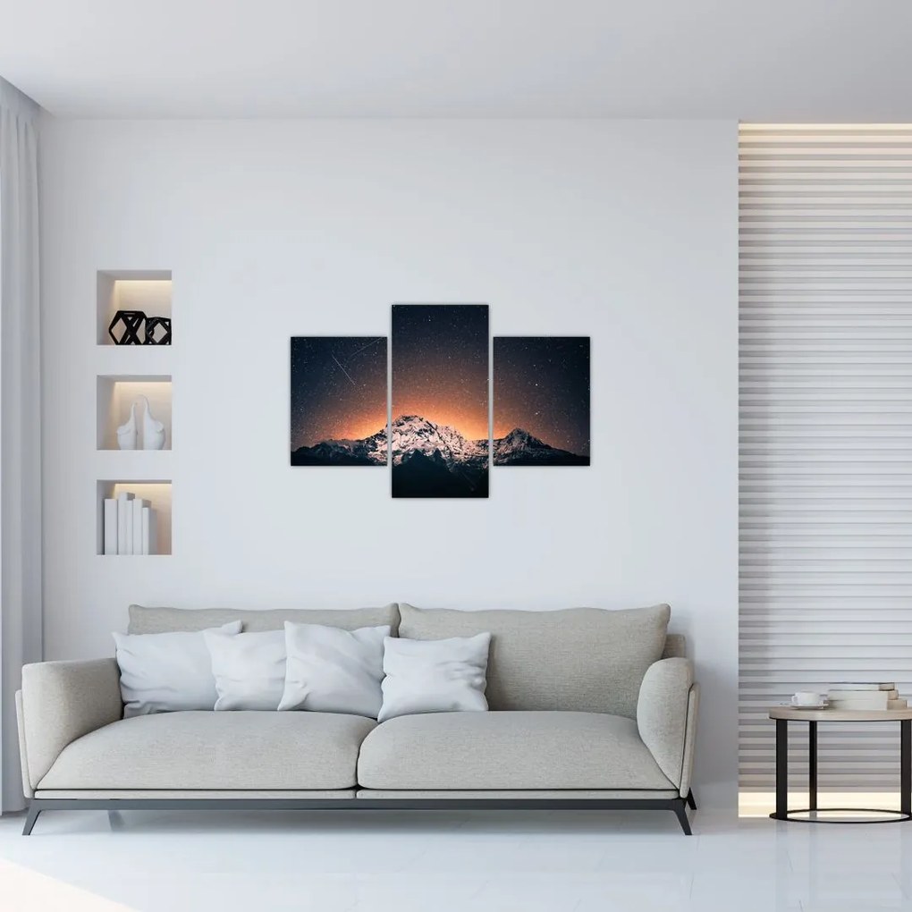 Tablou cu cerul nocturn și munți (90x60 cm)