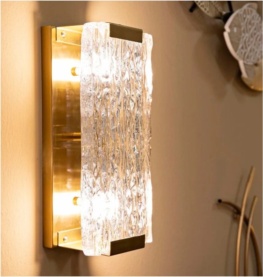 Aplică de perete aurie din sticlă Oblin – Mauro Ferretti