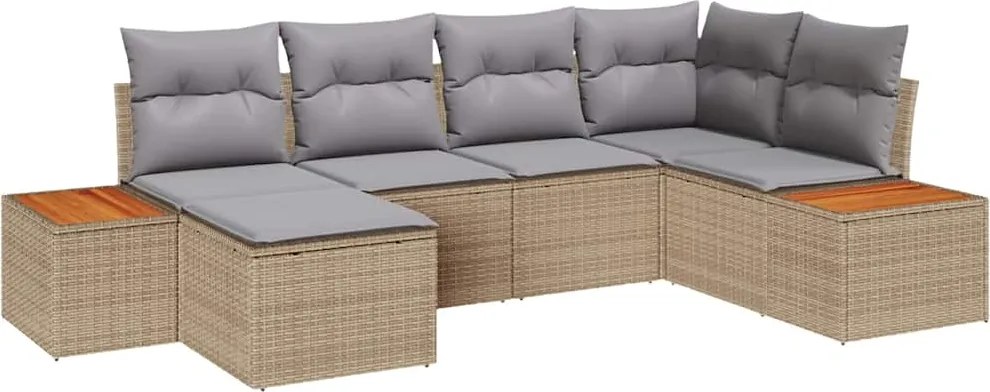 vidaXL Set de canapele pentru grădină 7 pcs Beige și gri deschis